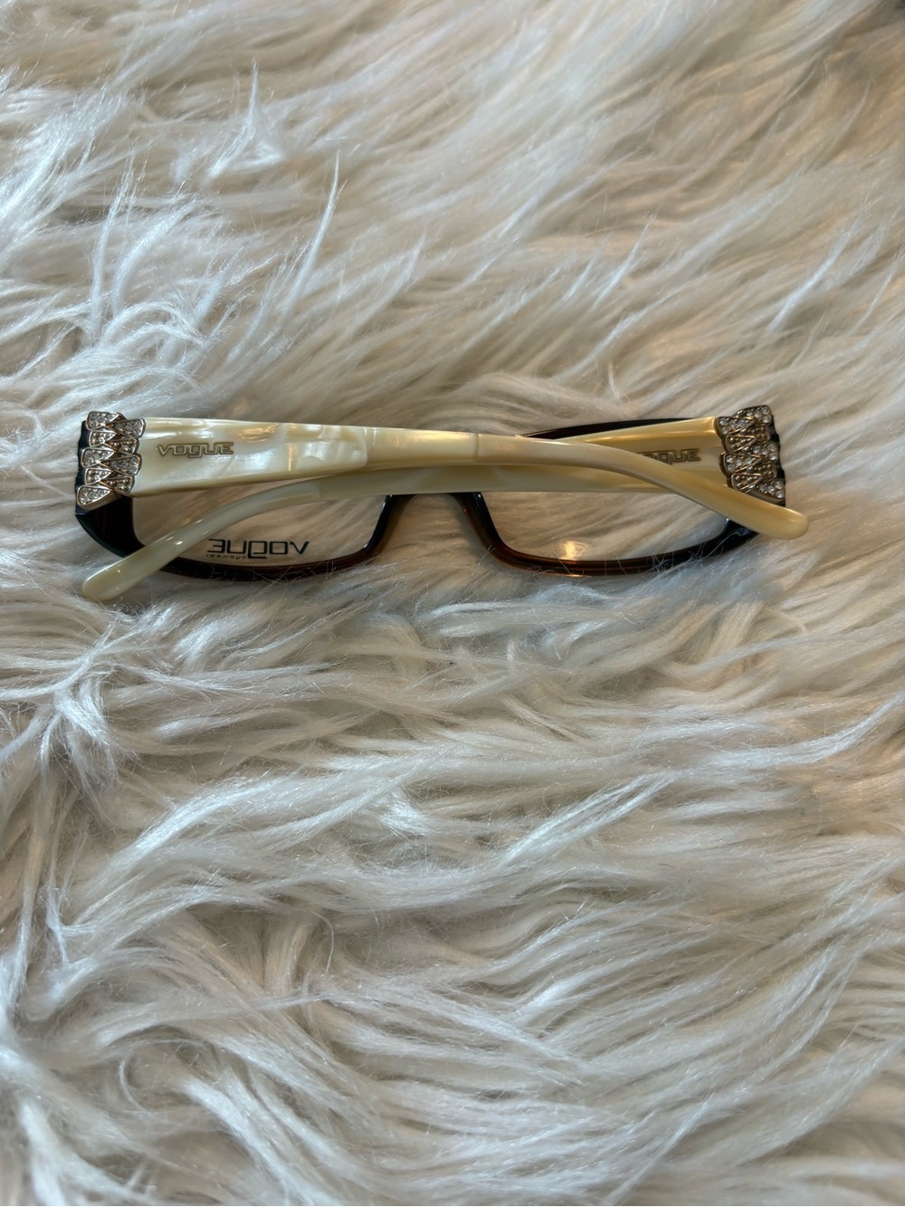Vogue Brown Rectangular Eyeglasses with Zebra Soft Case New without tags - Picture 2 of 8